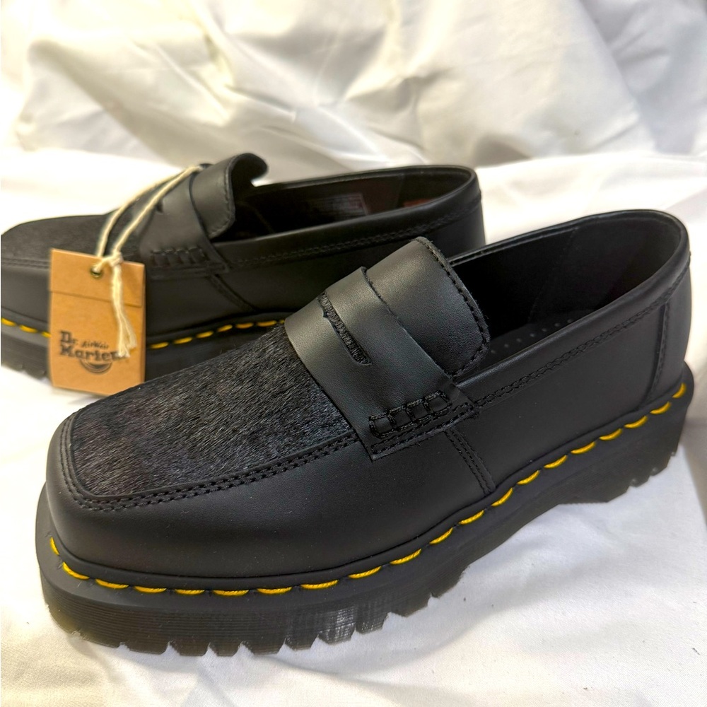 Dr Martens Unisex PENTON BEX SQUARE TOE HAIR-ON & LEATHER LOAFERS W/Size7 M/S 6